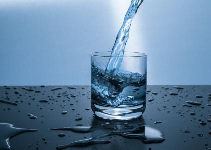 glass being filled with water